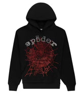 Sp5der Rhinestone OG Web V2 Hoodie Black