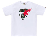 BAPE 1st Camo Ape Face Sta Tee White Green