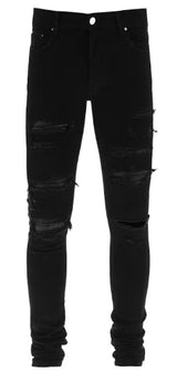 AMIRI Leather Thrasher Skinny Jeans Black