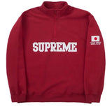 Supreme Tokyo Shop Flag Half Zip Pullover Red
