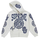 Supreme Knowledge Reigns Zip Up Hooded Sweatshirt White
