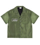 Triple Sevens Nylon Button Up Shirt Green