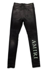 Amiri Watercolor Logo Jeans Aged Black