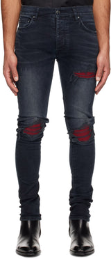 AMIRI Indigo Ultrasuede MX1 Jeans Burgundy
