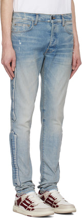 Amiri 3D Bones Blue Skinny Jean