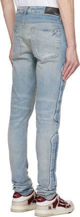 Amiri 3D Bones Blue Skinny Jean