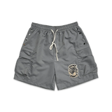 Saint Vanity Grey Nylon Cargo Shorts