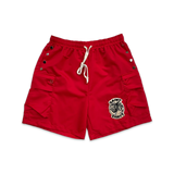 Saint Vanity Red Nylon Cargo Shorts
